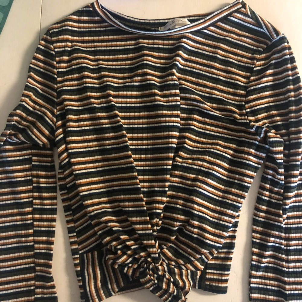 Long sleeve striped crop top✨